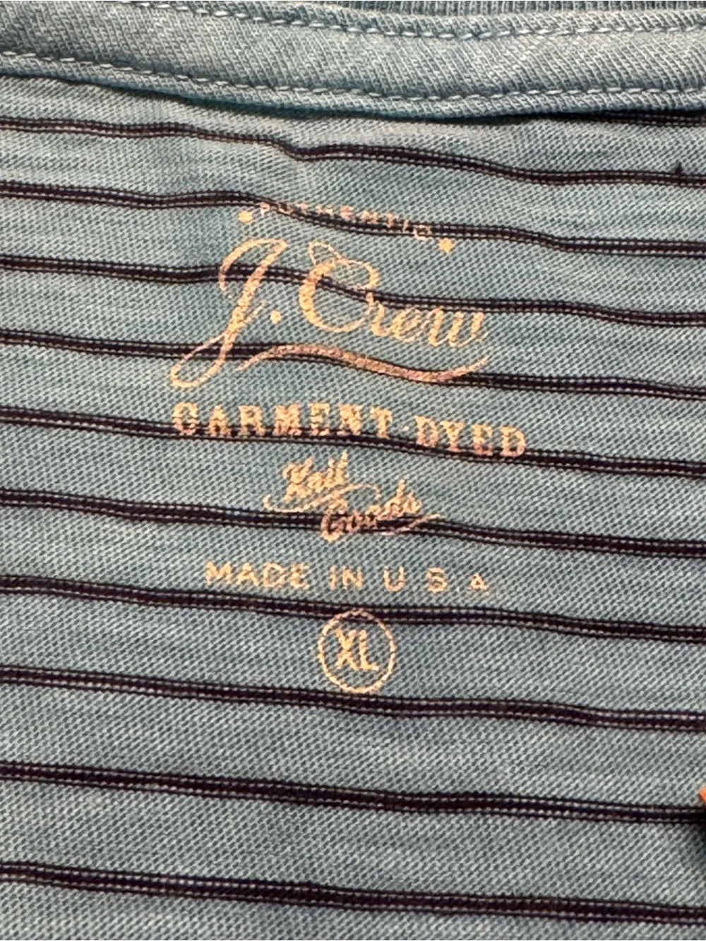J.Crew Garment-Dyed Striped Pocket Tee – Light Blue/Navy, XL – New w/ Tags